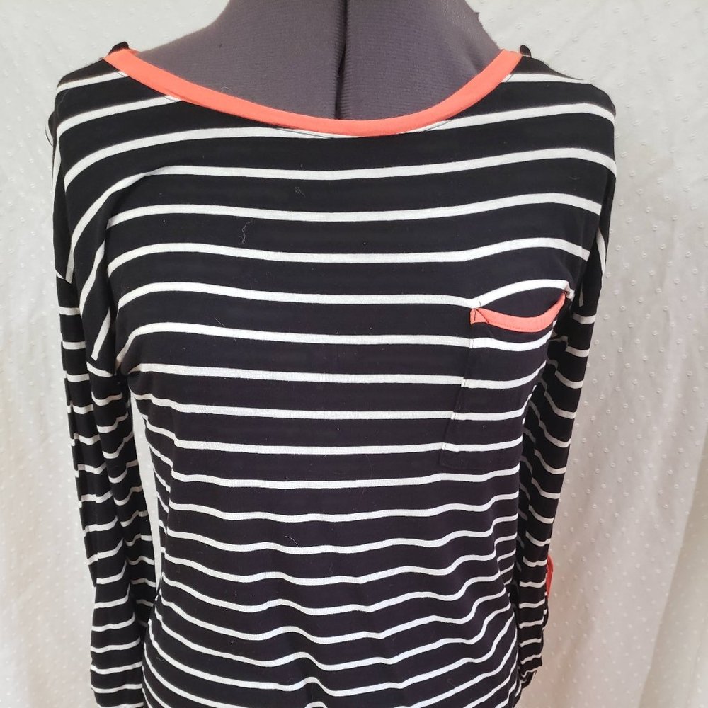 Black and White Striped Blouse
